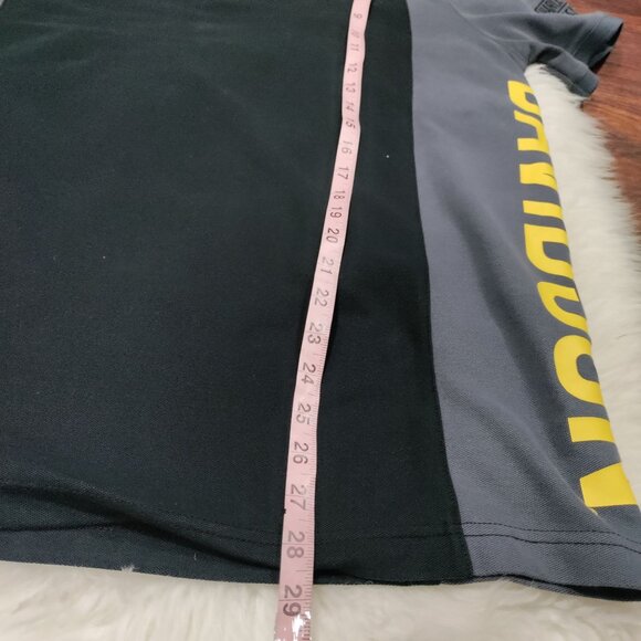 Harley-Davidson Mens Polo Shirt Black & Gray With Yellow Graphics Size L - Picture 7 of 15